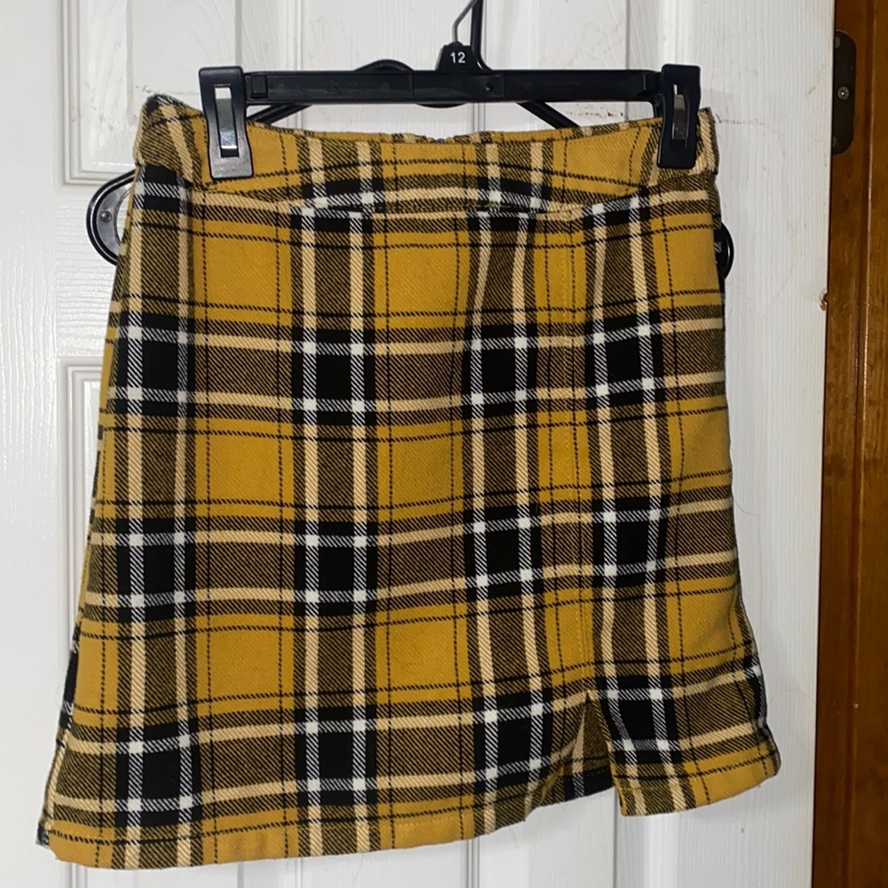 Yellow plaid skirt